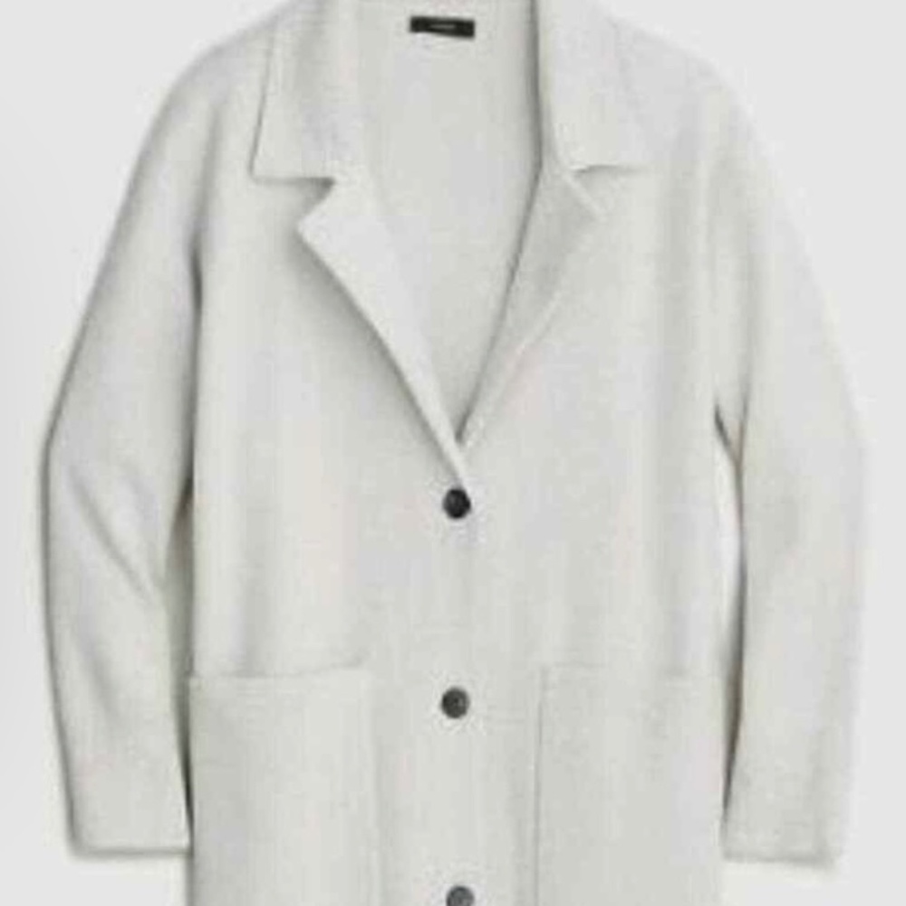 NEW J.Crew Sz M Collared Sweater Jacket Wool Button Front Oversized